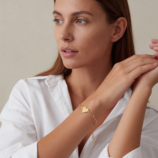 Paperclip Herz-Armband mit Gravur