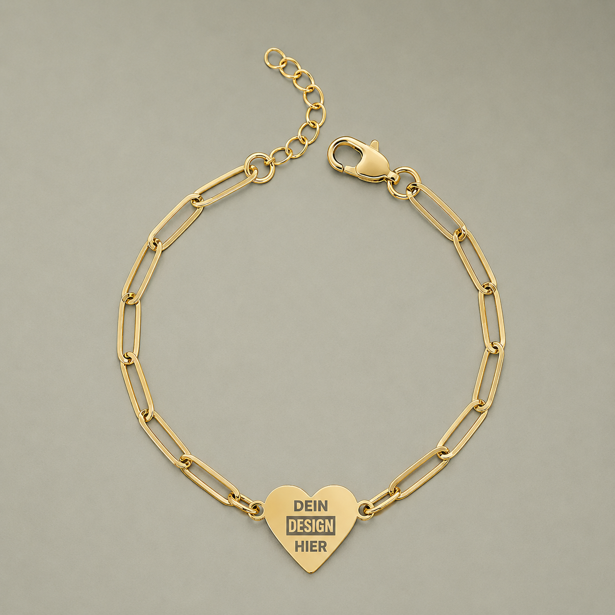 Paperclip Herz-Armband mit Gravur