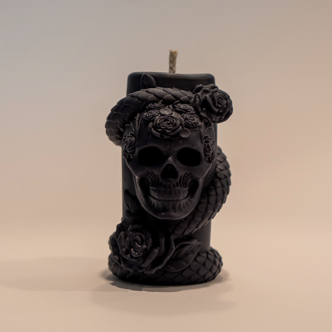 Totenkopf Schlangen Kerze