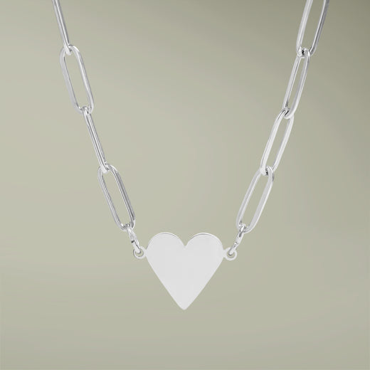 Paperclip Herz-Halskette mit Gravur